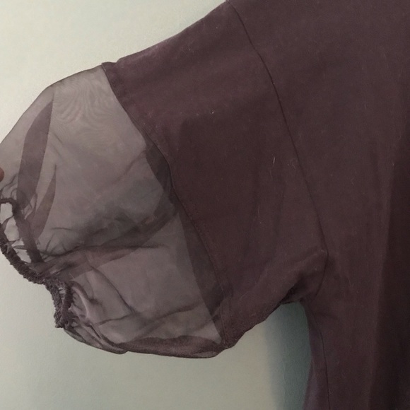 Zara T Shirt Organza Sleeve - Picture 2 of 5